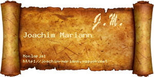 Joachim Mariann névjegykártya